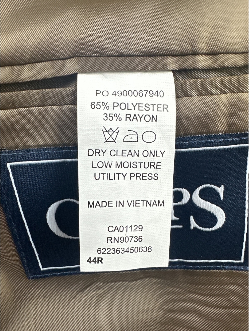 CHAPS Men's 44R Herringbone Blazer Sport Coat Brown Gray 2 Button Preppy Fall - Picture 6 of 9